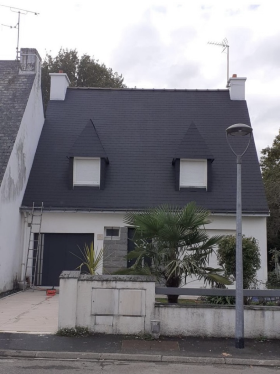 Peinture sur toiture ardoise 